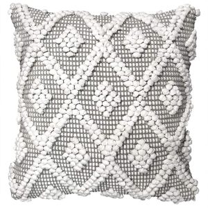Lush Decor Adelyn Decorative Throw Pillow Cover, 20" W x 20" L, Gray - Square Pillow - Gray Diamond Pillow - Textured Pillows - Hygge Decor - Farmhouse Throw Pillows For Bed, Couch, Or Chair