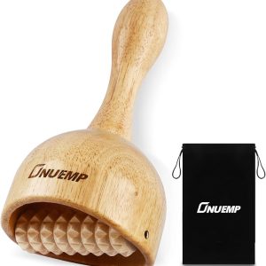 ONUEMP Wooden Therapy Cup with Roller, Wood Therapy Massage Tools, Maderoterapia Kit Colombiana, Fascia Roller for Body Shaping, Lymphatic Drainage, Cellulite Remover, Muscle Relief