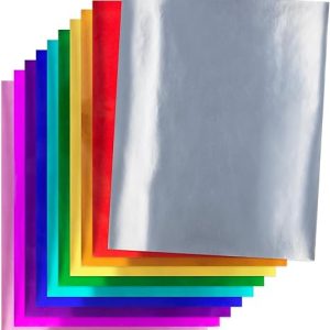 Hygloss Products Metallic Foil Paper - Great for Arts & Crafts, Classroom Activities & Artists - 8.5" x 10" - 2 Each of 10 colors (Colors may vary) - 20 Sheets