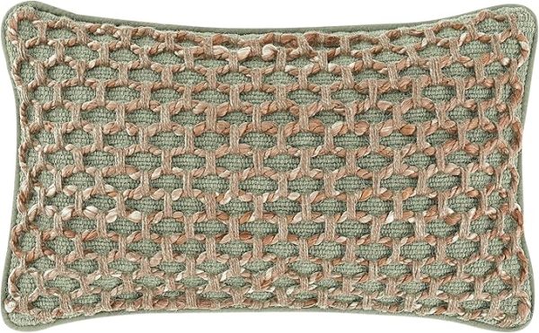 Boho Living Jada Decorative Throw, Includes Accent, Premium Woven Design, Living Room Décor, (1) 12" x 20" Pillow Cover with Insert, Sage Green
