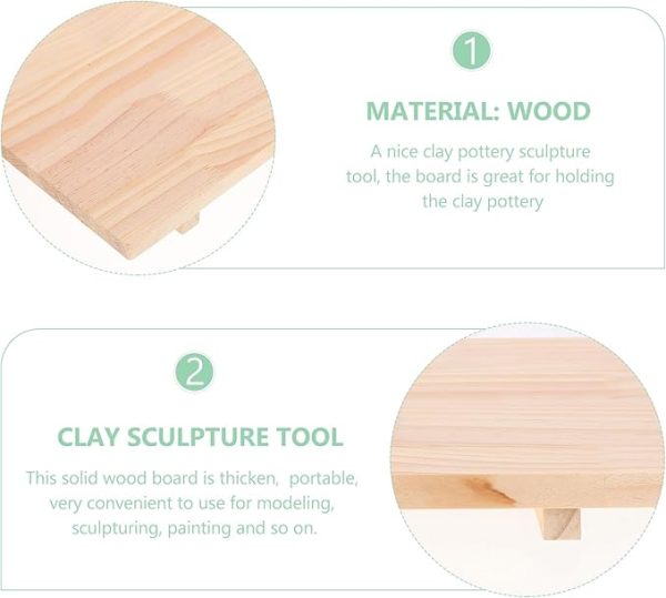 ARTIBETTER Clay Board Wooden Mat Mud Board Clay Sculpture Ceramic Pottery Craft Tool for Shaping Sculpting Modelling 24X24cm - Image 5