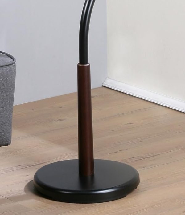 Roundhill Furniture Arles Metal Black and Walnut Standing Coat Rack - Image 3