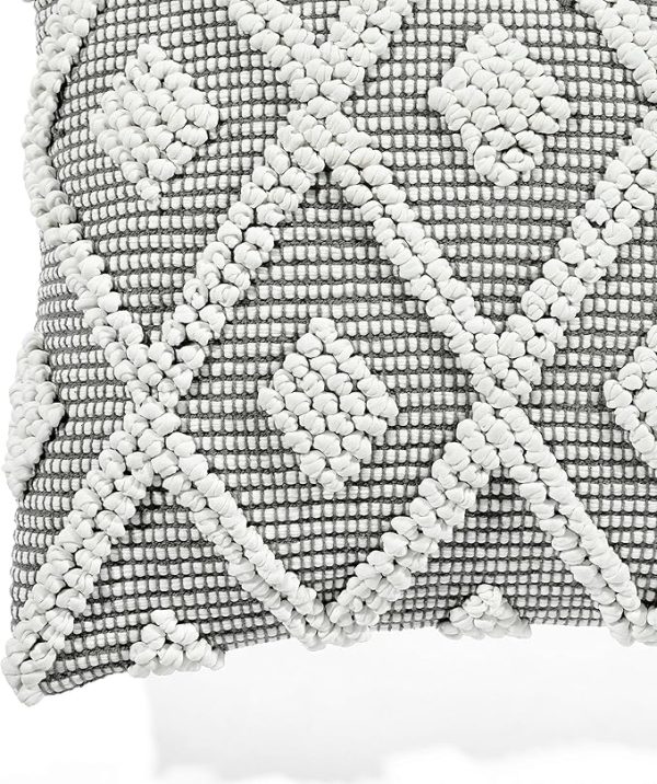 Lush Decor Adelyn Decorative Throw Pillow Cover, 20" W x 20" L, Gray - Square Pillow - Gray Diamond Pillow - Textured Pillows - Hygge Decor - Farmhouse Throw Pillows For Bed, Couch, Or Chair - Image 5